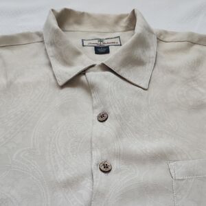 Tommy Bahama Men's Tan Paisley Shirt - (Large)